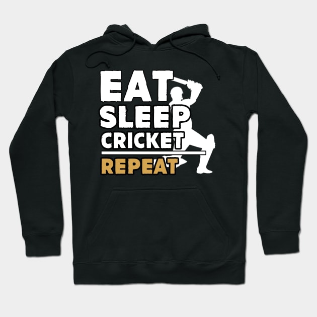 Eat sleep cricket repeat Hoodie by Antoniusvermeu